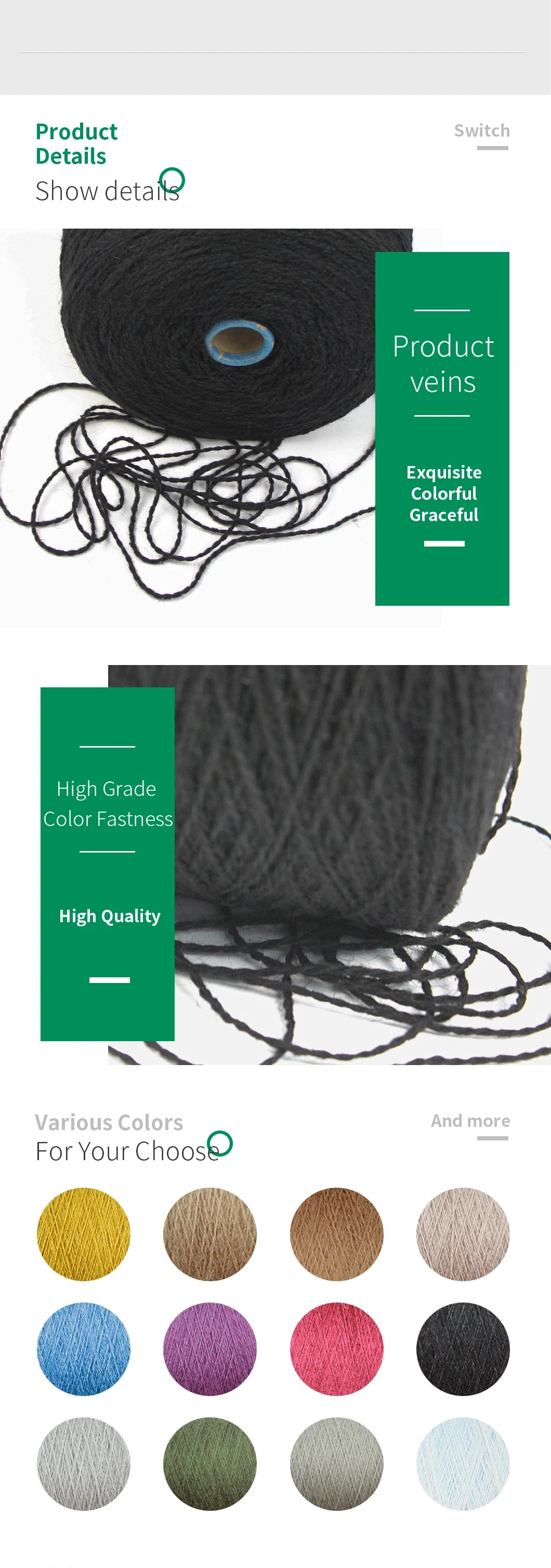 Wholesale High Quality Luxury Mohair Yarn Pure Mohair for High-Grade Hair Bands